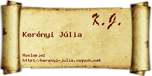 Kerényi Júlia névjegykártya