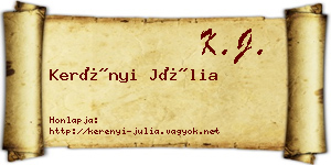 Kerényi Júlia névjegykártya
